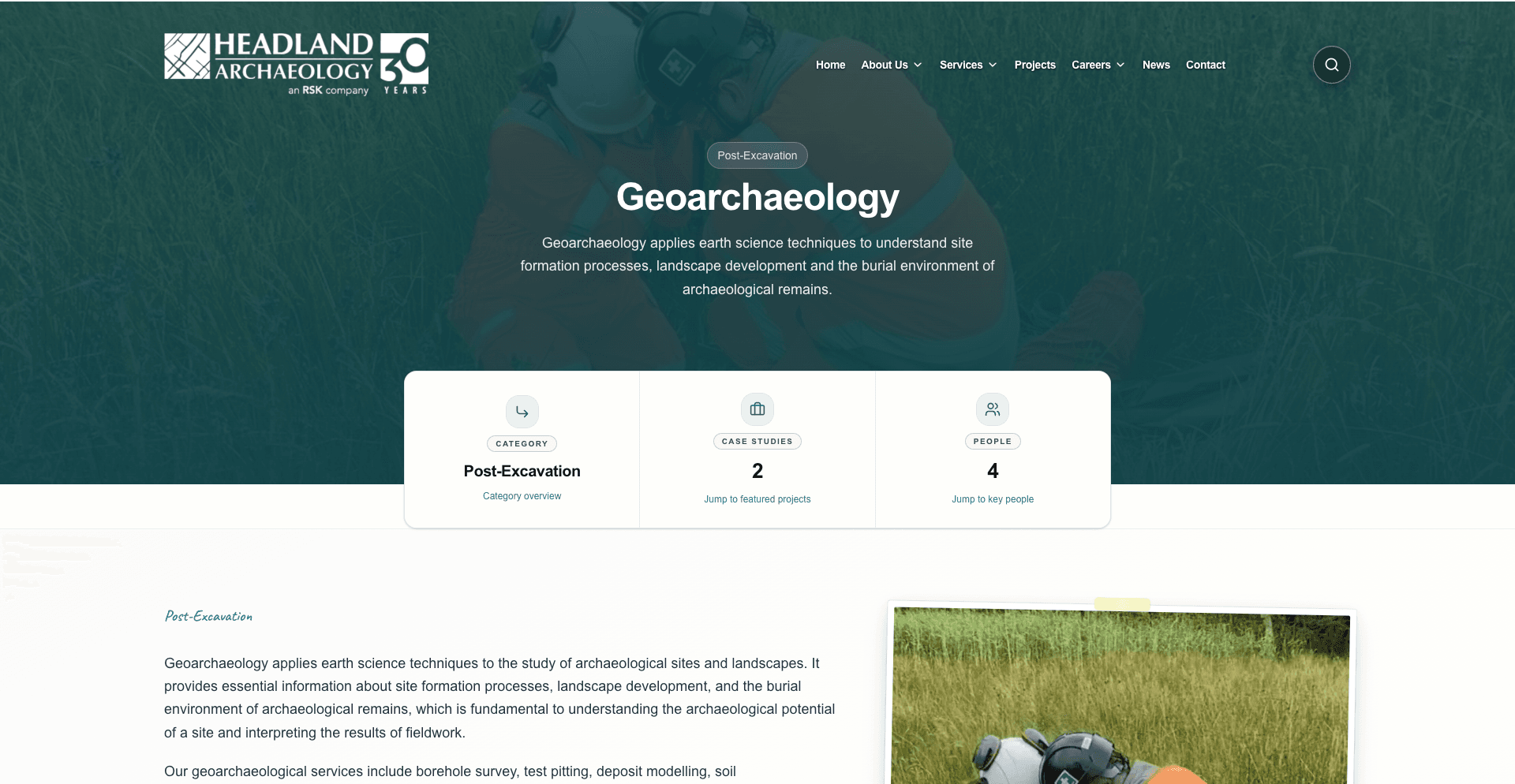 Geoarchaeology service page